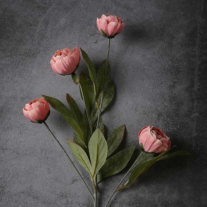 12 Pcs 27" Faux Silk Peony Artificial Flowers Stems - Image 2
