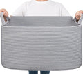 Goodpick Large Woven Rope Blanket Basket, 75L | 21.6'' x 14.9'' x 11.8'' by Goodpick