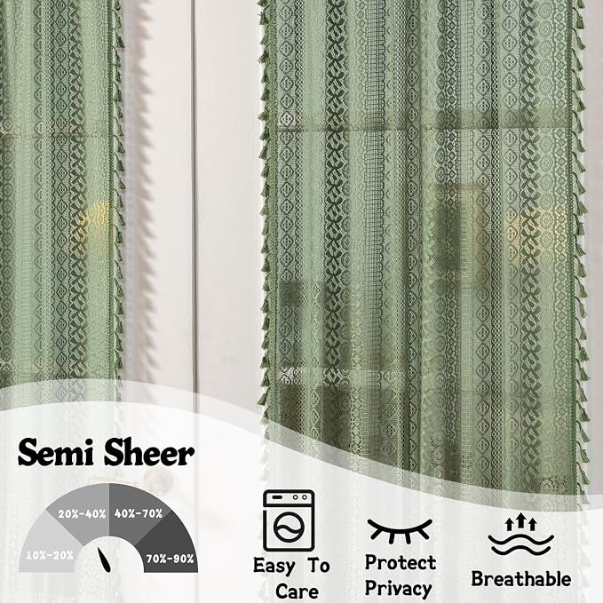 Sutuo Home Green Door Curtains 2 Panels - Image 6
