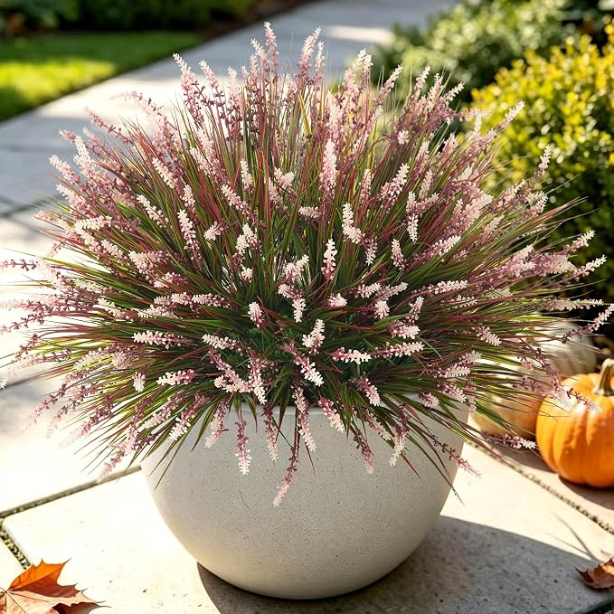 12 Pcs Fake Fall Plants Artificial Monkey Grass by Ammyoo
