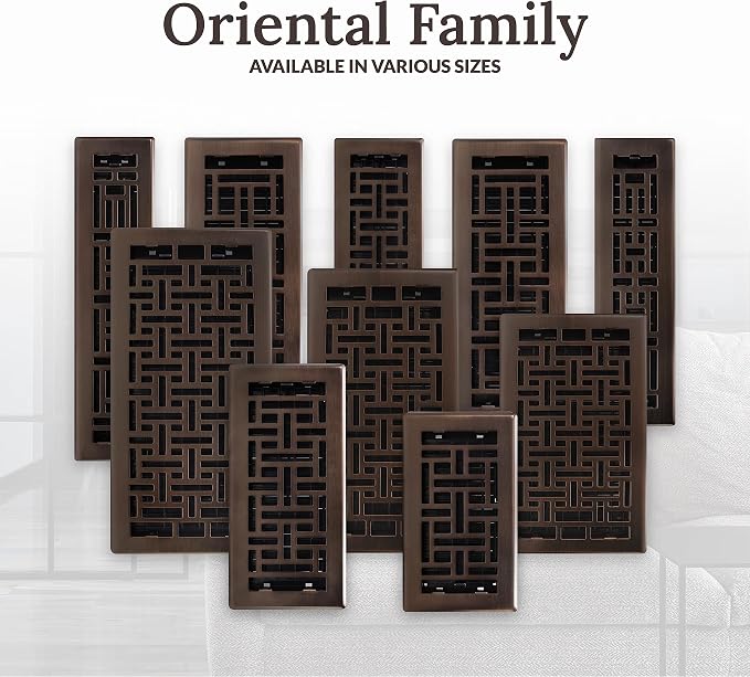 Decor Grates AJH614-RB Oriental Floor Register, Rubbed Bronze Finish - Image 9