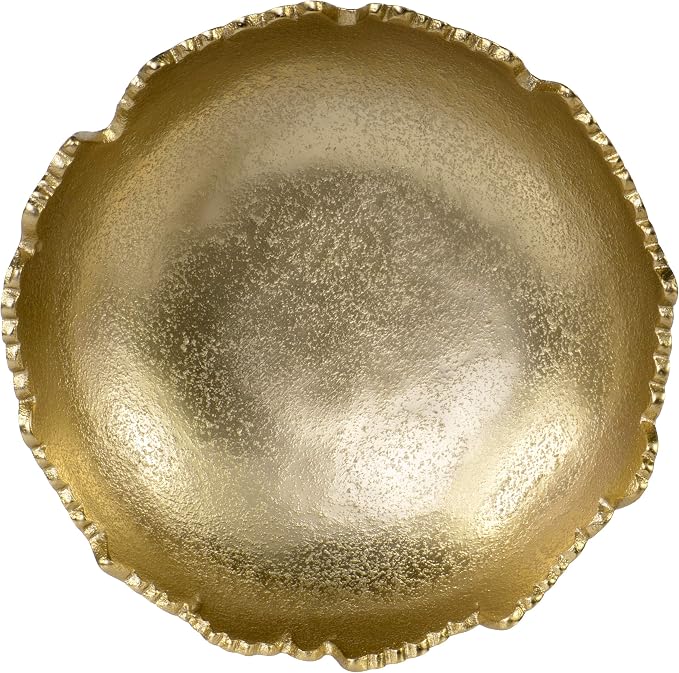 Red Co. 8.75” Gold Moon Decorative, Asymmetrical Torn, Hammered Metal - Image 2