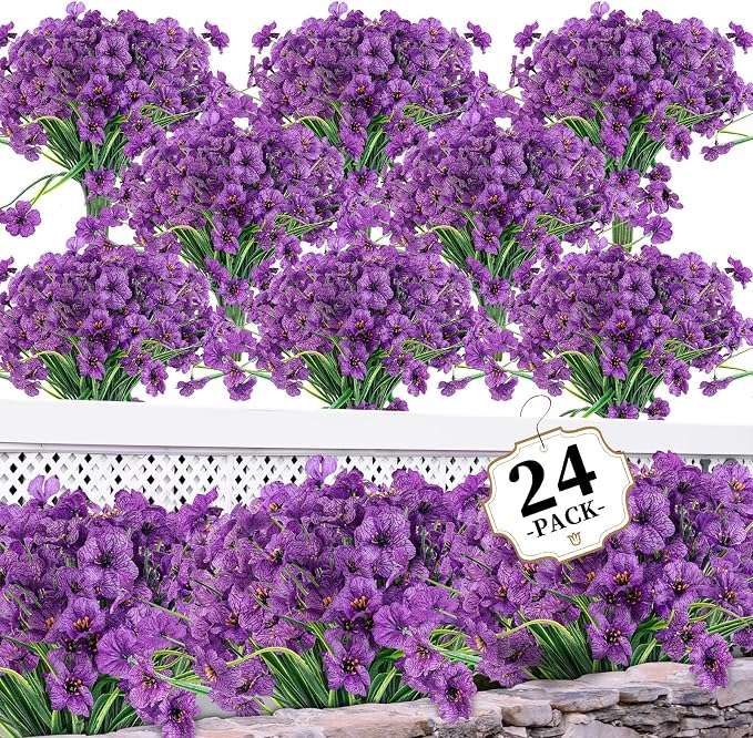 ColoPlay 24Bundles Deep Purple Artificial Flowers by ColoPlay