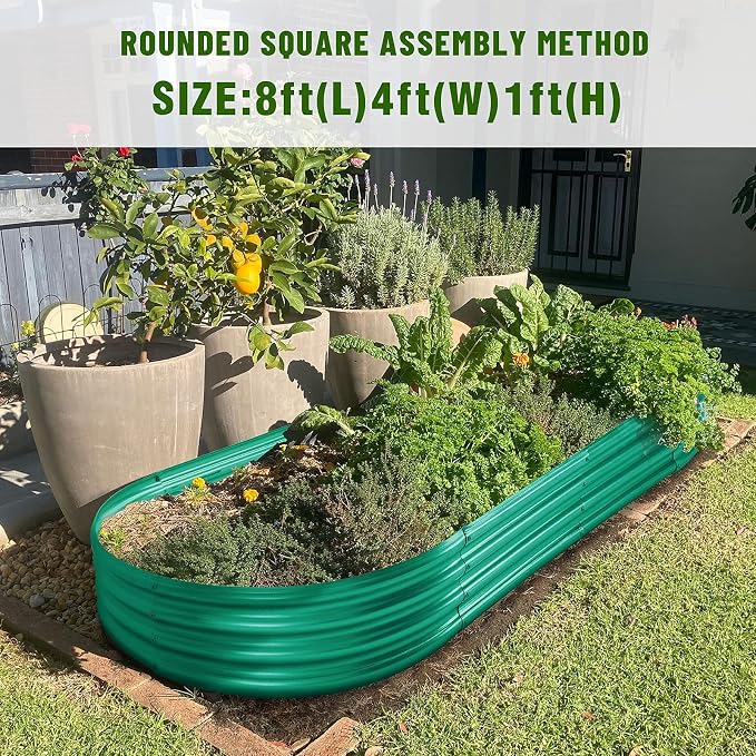 Land Guard 8×4×1 ft Green Raised Garden Bed, Garden Raised Bed, Above Ground - Image 6