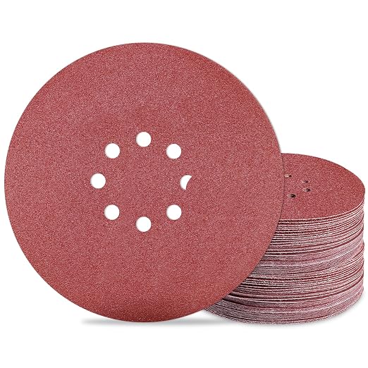 9 inch Sanding Discs 100 Grit 8 Holes Hook and Loop Sandpaper by Awutzut