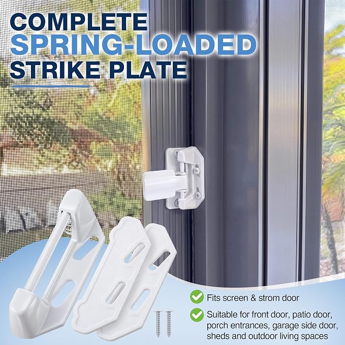 Enhon 1 Pack Screen Door Spring Strike Plate | Spring Loaded Screen and Storm - Image 7