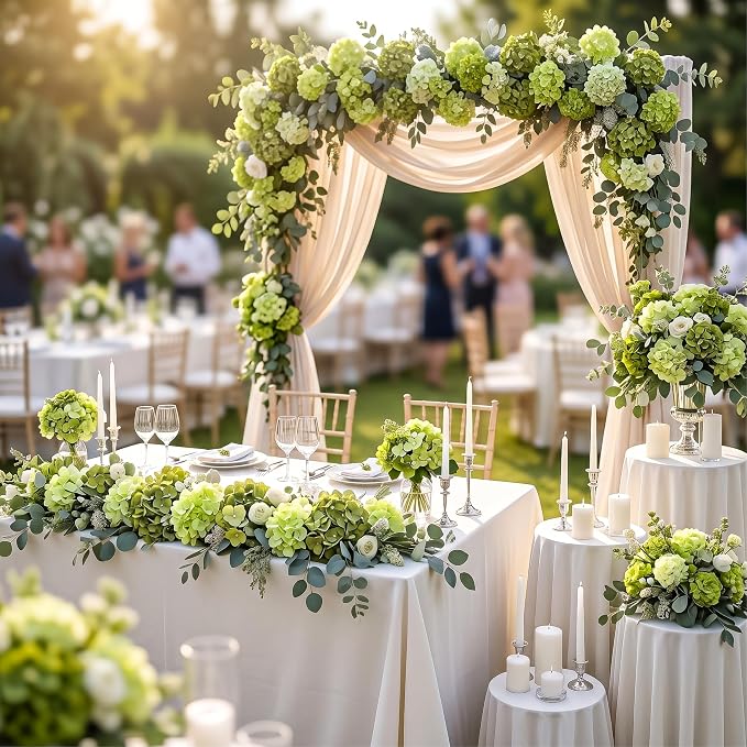 Auihiay 64Pcs Hydrangea Artificial Flowers Bulk, Faux Hydrangea Flowers | - Image 2