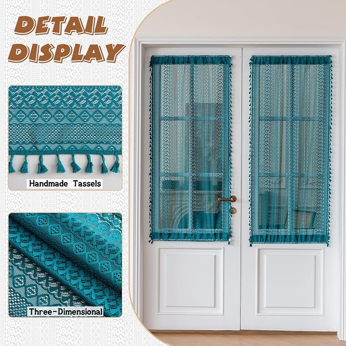 Sutuo Home Teal French Door Curtains - Image 2
