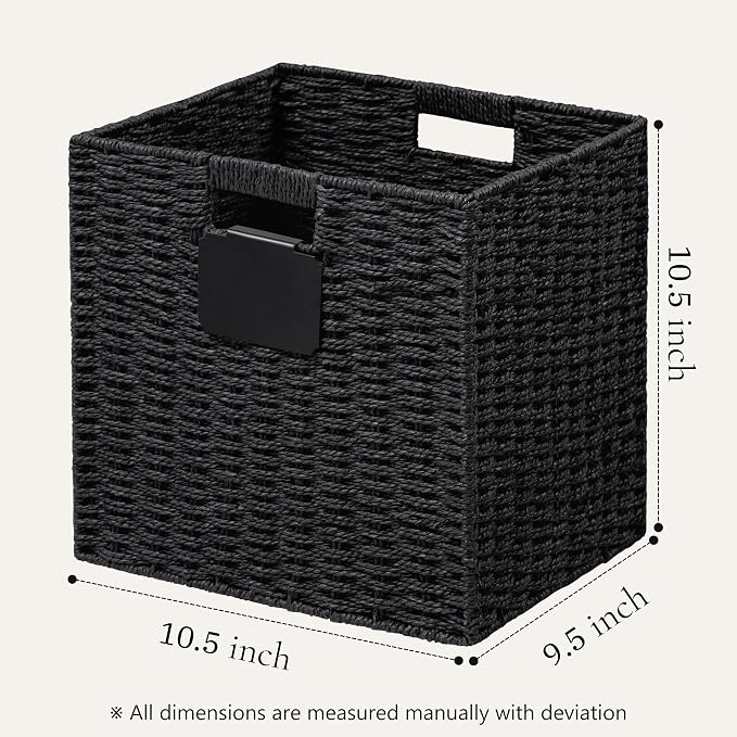 UBBCARE 4 Pack Wicker Basket, 10.5×10.5 Storage Cubes - Image 2