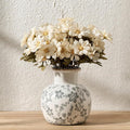 SIDUCAL Ceramic Vintage Vase, 5.91 Inch Retro Ice Cracked Chinoiserie Floral by SIDUCAL