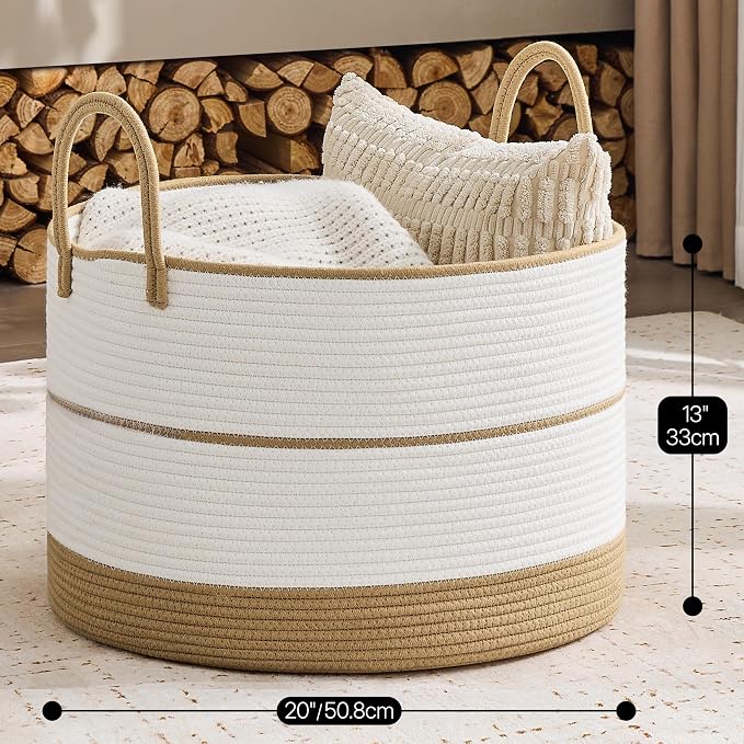 KAKAMAY Large Blanket Basket - Image 3