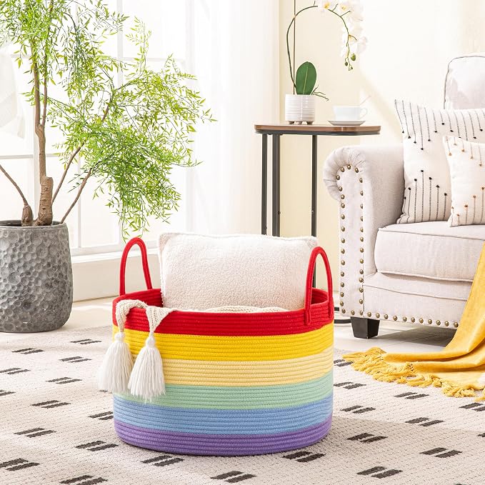 KAKAMAY Large Blanket Basket - Image 2