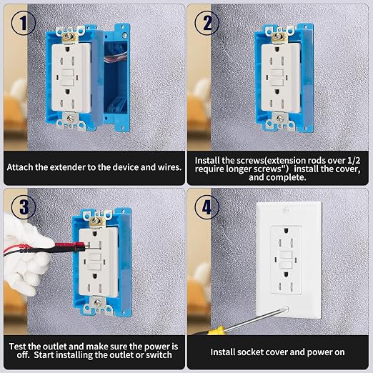 12PCS 3/4 Inch Single Gang Outlet Box Extender | Electric Outlet Extender Box - Image 4