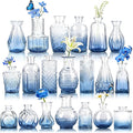 Der Rose 20pcs Glass Bud Vases, translucent glass, vintage etched patterns by DerRose
