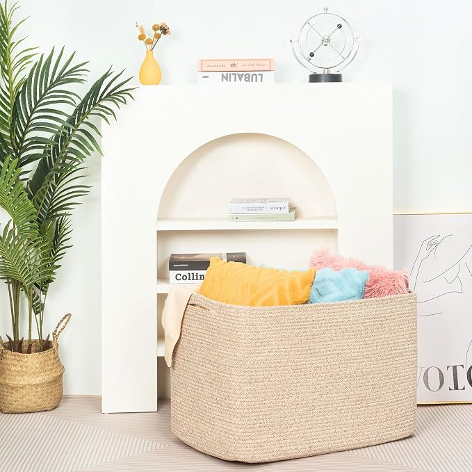 112L Extra Large Blanket Basket Holder Living Room, Dog Toy Organizer Bin Box - Image 6