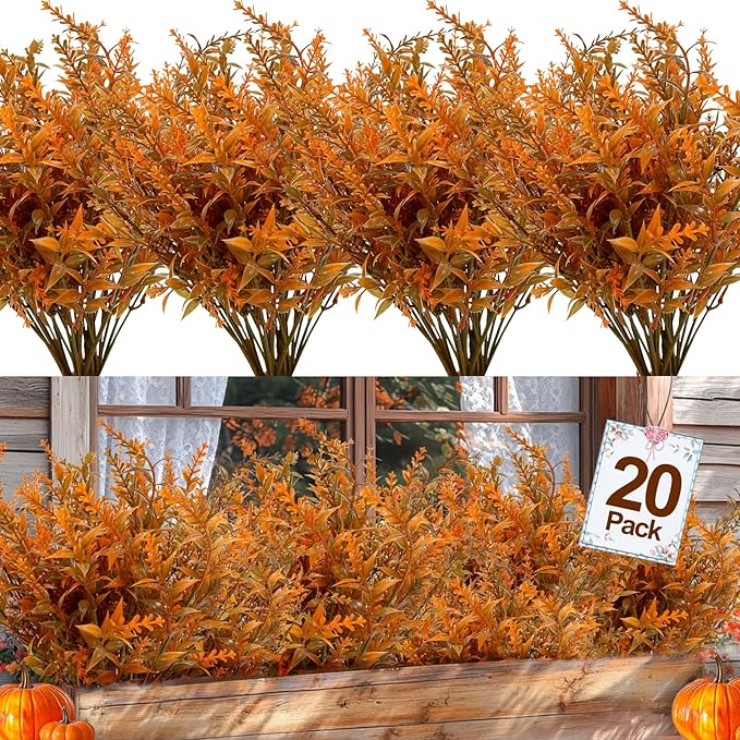 TURNMEON 20 Bundles Artificial Fall Flowers by TURNMEON