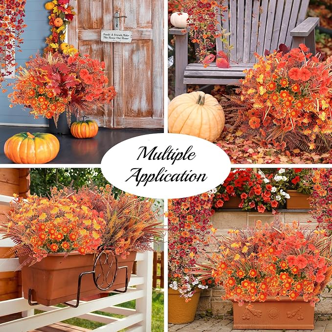 20 Bundle 10 Style Artificial Fall Flowers Plants - Image 2