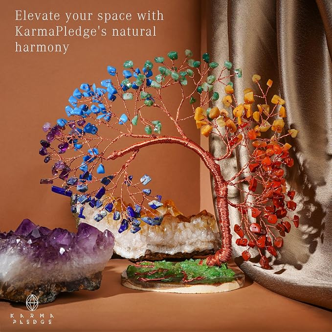 7 Chakra Tree of Life for Home, Wall Decor to Bring Money & Good Luck, Handmade - Image 4