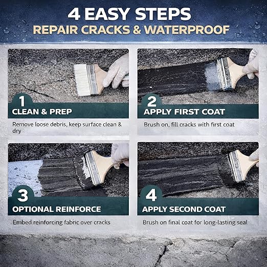 White RV Roof Coating, 1 Quart | Solar Reflective Liquid Rubber Sealant | UV & - Image 6