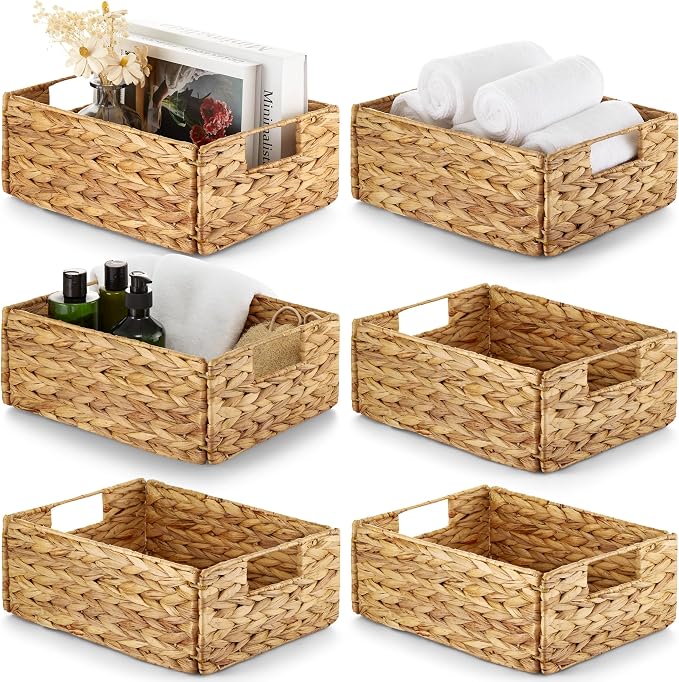 Bluewest Water Hyacinth Storage Baskets, Woven Bins by BLUEWEST