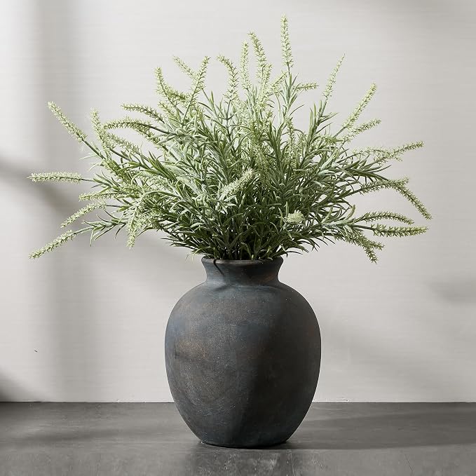 SIDUCAL Ceramic Decorative Flower Vase | 7.48 Inch Pottery Rustic Farmhouse - Image 5