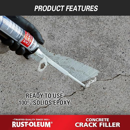 Rust-Oleum Gray Concrete Crack Filler | Concrete Repair Epoxy, Fills Cracks & - Image 3