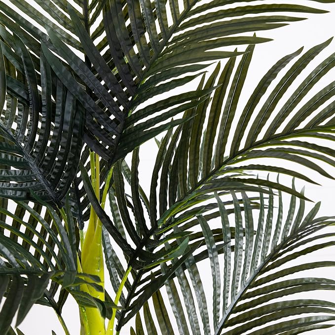 Nearly Natural 6ft Golden Cane Palm Tree, Artificial Double Stalk - Image 4