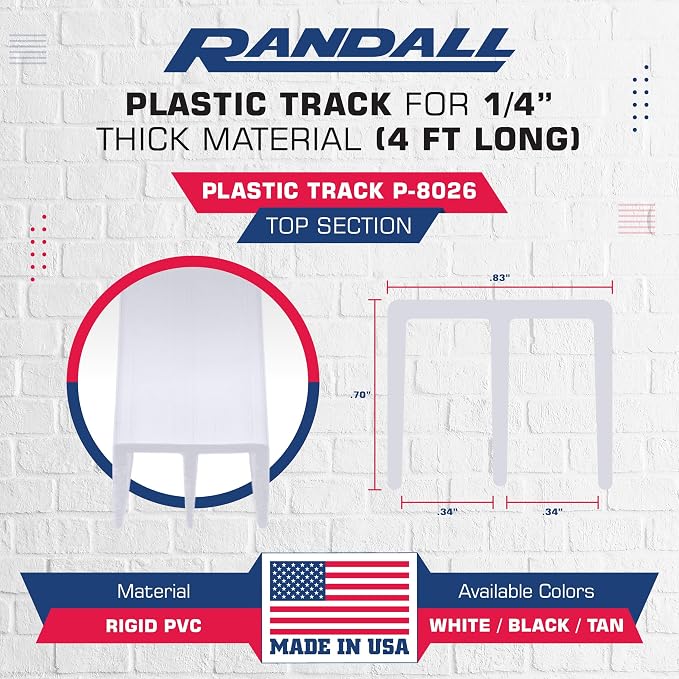 Randall Manufacturing 1/4" Plastic Sliding Door Track - Image 4