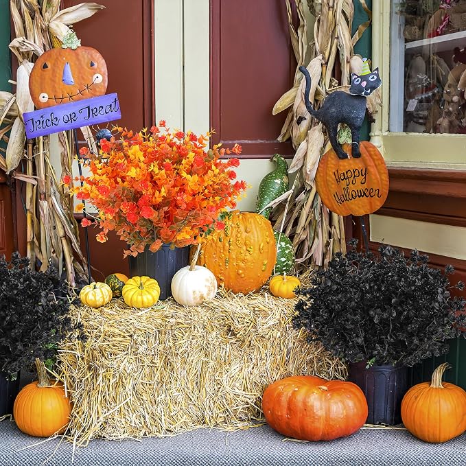 AGIRL Artificial Fall Flowers Fake Mums Outdoor, Faux Plant Porch Decor Home | - Image 7