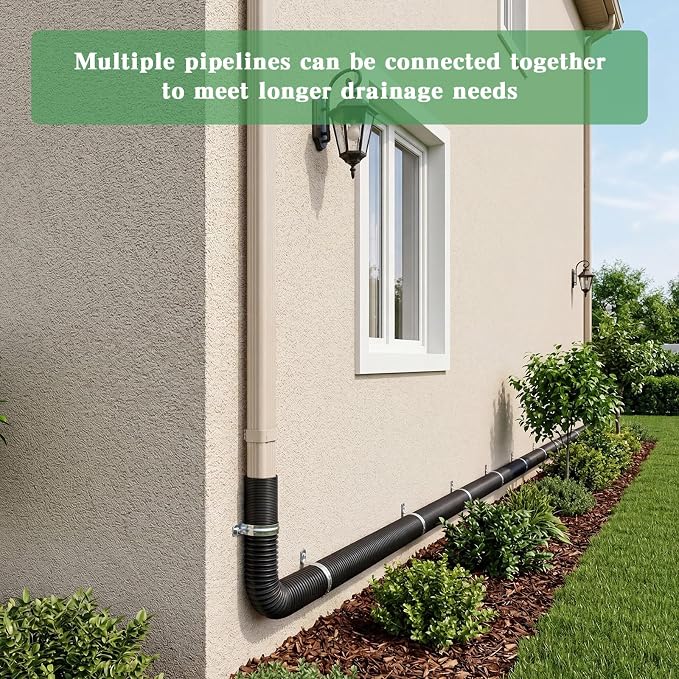 4"×65ft Spliceable Extra Expandable Landscaping Drain Pipe, 4 Flexible - Image 6