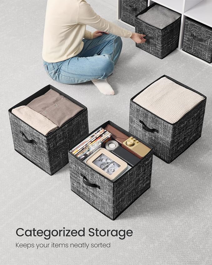 SONGMICS Storage Cubes, 13-Inch Foldable Closet Organizers | Non-Woven Fabric - Image 4