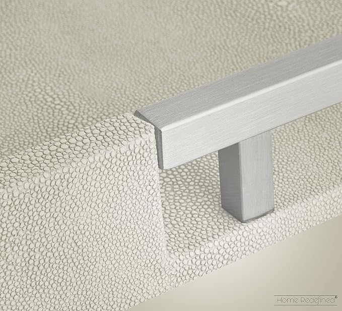 Modern Elegant 17.5"x12" Rectangle Natural Ivory Beige Faux Leather Shagreen - Image 6