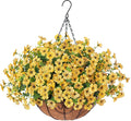 Artificial Fake Fall Hanging Mums Plants Flowers Basket by HyeFloraartificialflowers