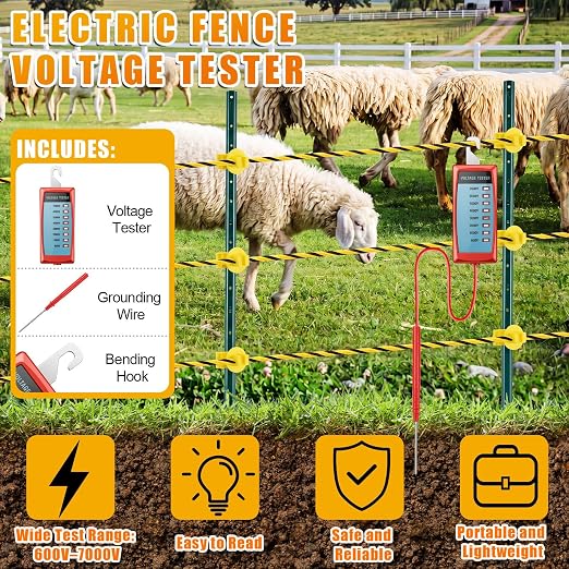 Zonon 24 Pcs Electric Fence Kit Include 656 ft Electric Fence Polywire and - Image 4