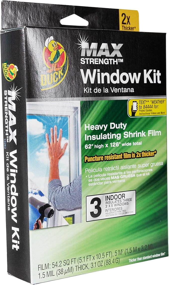 Duck MAX Strength Heavy Duty Insulating Film Window Kit, 62-Inch x 126-Inch by DuckBrand