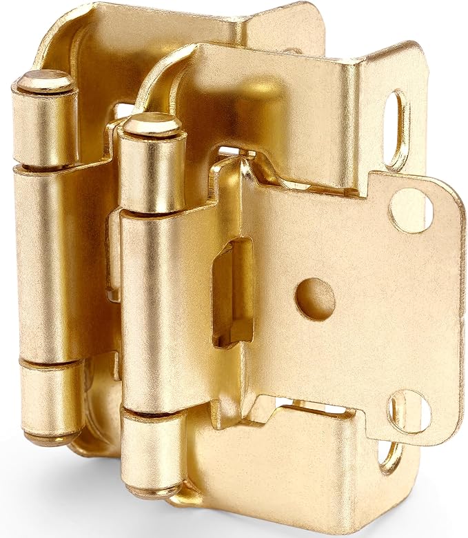 20 Pack 1/2" Overlay Brushed Gold Cabinet Hinges - Image 8