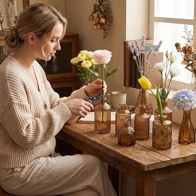Mini Bud Vases Centerpieces for Tables, Small Flower Vases Suitable for - Image 4