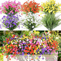 24PCS Artificial Outdoor Flowers, UV Resistant Plastic Flowers | by AmberFun