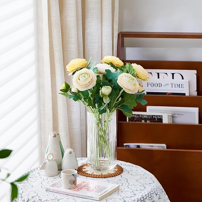 Clear Glass Flower Vase for Pampas Grass, 7.5 inch Medium Decorative - Image 4