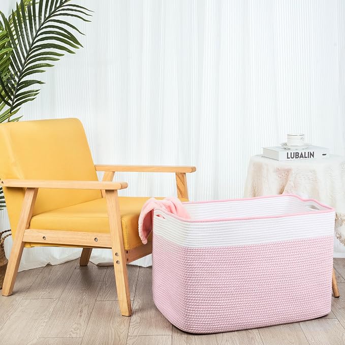 112L Extra Large Blanket Basket Holder Living Room, Dog Toy Organizer Bin Box - Image 7
