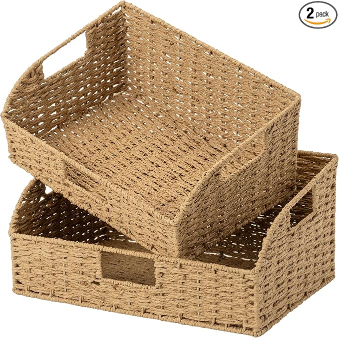 StorageWorks Pantry Baskets for Organizing, Wicker Basket for Storage, Pantry by StorageWorks