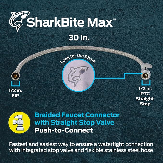 SharkBite Max 30 In. Stainless Steel Braided Faucet Connector - Image 2