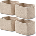 ICERZCZ Small Storage Baskets for Shelves Organizing, Woven Cotton Rope Baskets by ICERZCZ
