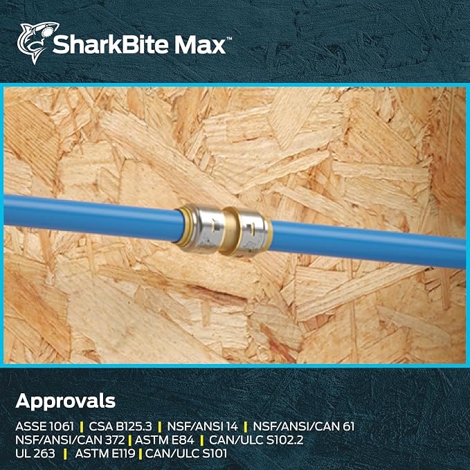SharkBite Max 1/2 Inch Coupling, Push to Connect Brass Plumbing Fitting - Image 6