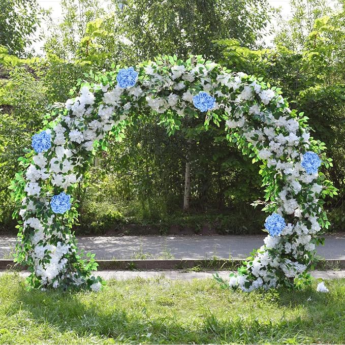 AVIVIHO 65pcs Blue Hydrangea Artificial Flowers Bulk Silk Flowers - Image 6