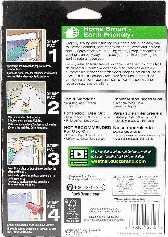 Duck MAX Strength Heavy Duty Insulating Film Window Kit, 62-Inch x 126-Inch - Image 2