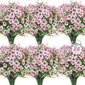 24 Pcs Artificial Flowers for Outdoors Decorations, UV resistant, faux plastic by OuddyDecor