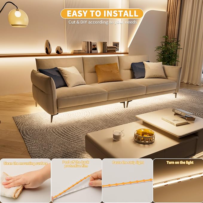 PAUTIX 5V USB COB LED Strip Lights Dimmable LED Lights 4000K Natural White - Image 8