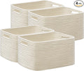 4 Pack Storage Baskets for Organizing, Woven Baskets for Shelves, Woven Basket by UBBCARE