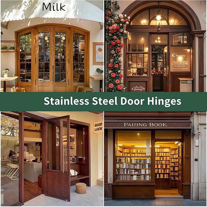 304 Stainless Steel 4 Inch Matte Black Door Hinges 5/8" Radius Corners Interior - Image 6